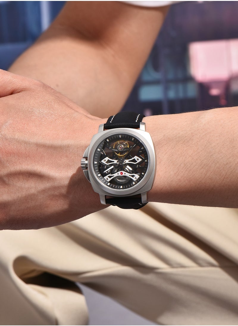 Automatic Mechanical Men's Watches, Hollow Dial Design, Luminous Hands, Waterproof, Nylon Strap, Fashionable And Versatile, PD-YS017