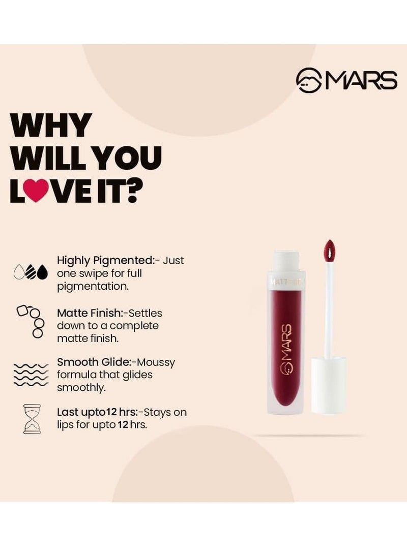 MARS Matte Liquid Lip Color Long Lasting 4.5 ml 07 Pumpkin Chai Latte