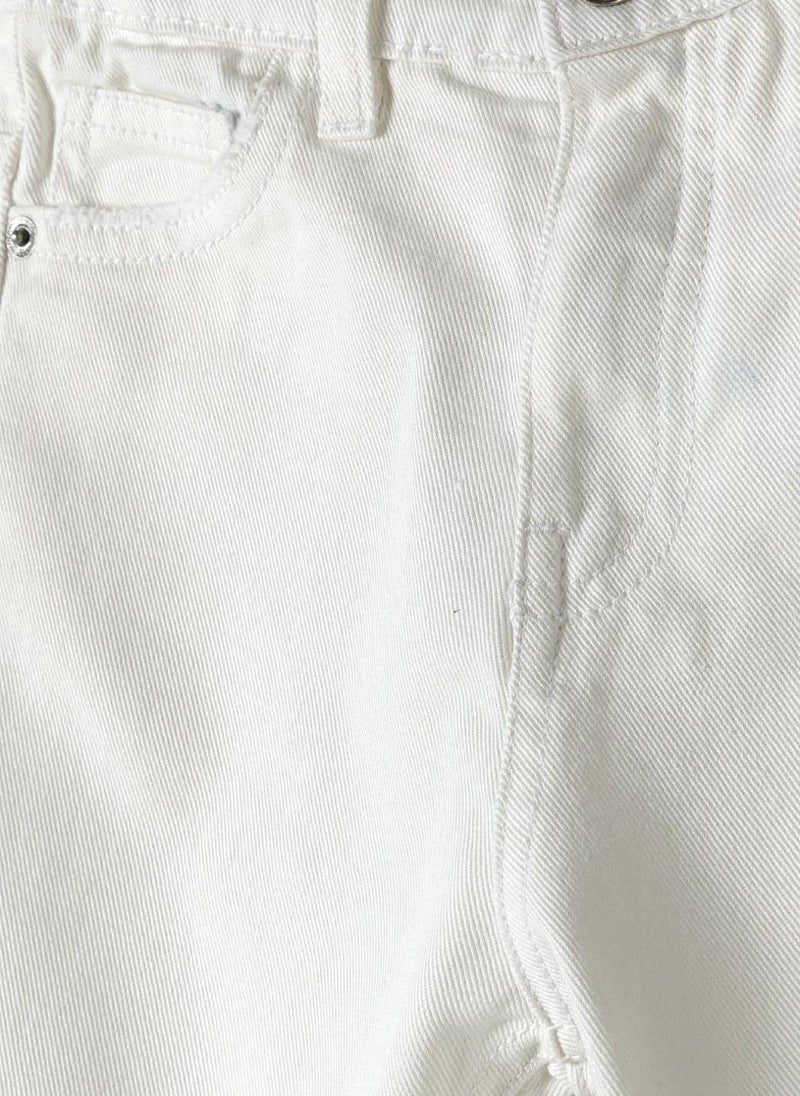 Teen Girls Twill Mom Fit Trousers