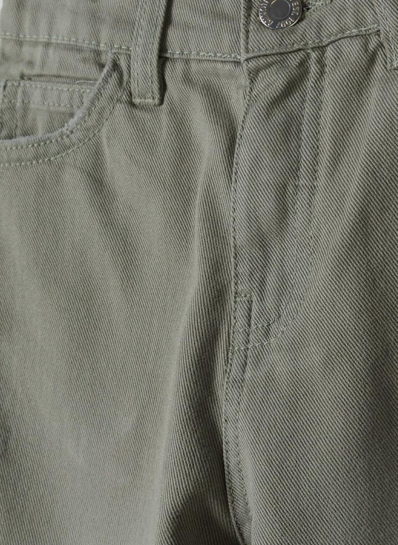 Kids Girls Twill Mom Fit Trousers