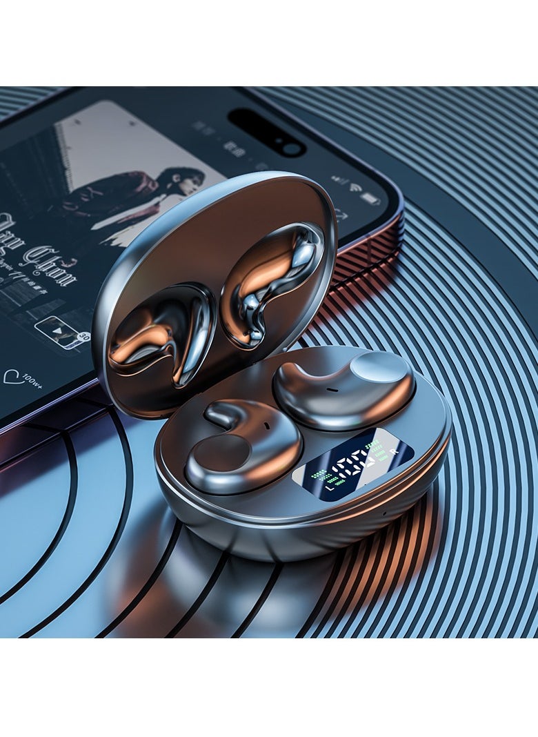 2025 New Sleep Bluetooth Earbuds – TWS Mini Wireless In-Ear Headphones, Noise Cancelling, Pressure-Free for Side Sleepers, Long Battery Life (58 Hours), 6 Hours Playback, Smart LED Power Display