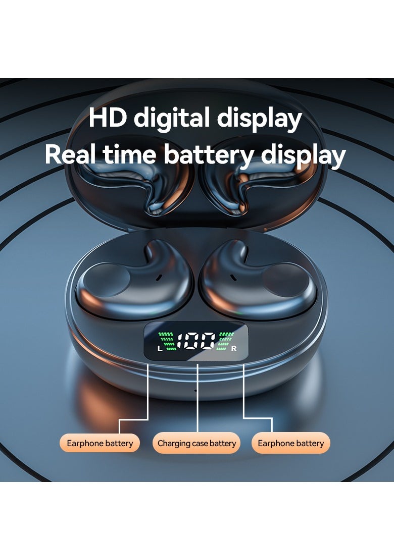 2025 New Sleep Bluetooth Earbuds – TWS Mini Wireless In-Ear Headphones, Noise Cancelling, Pressure-Free for Side Sleepers, Long Battery Life (58 Hours), 6 Hours Playback, Smart LED Power Display