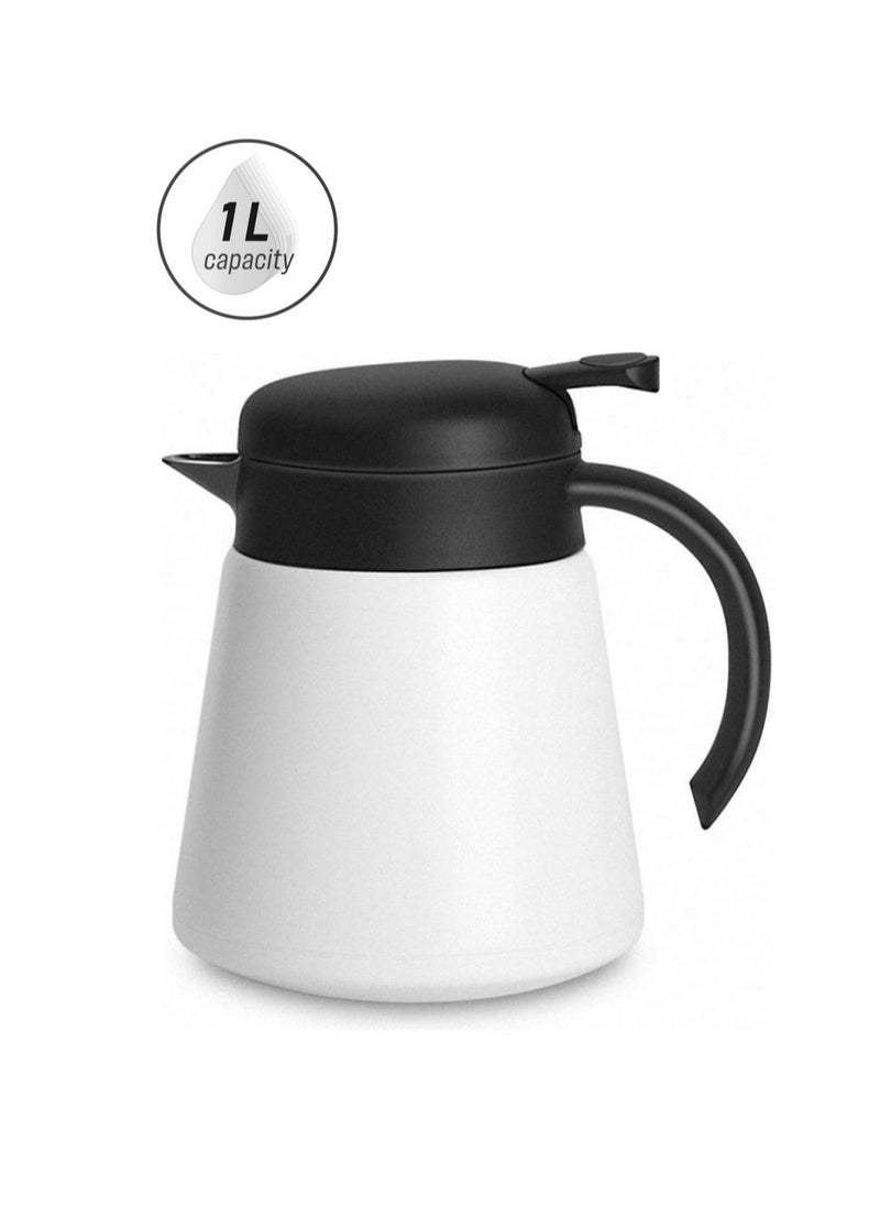 880ml Stainless Steel Thermos, Small Kettle Coffee Thermos White