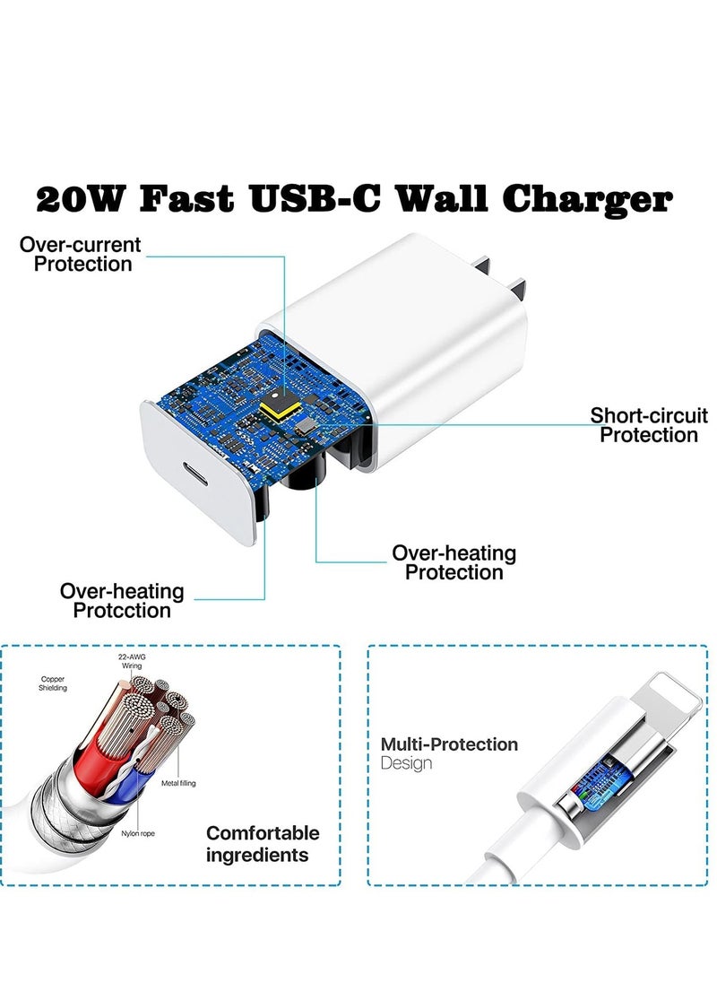 USB C Charger for Apple Watch, 20W PD Fast Wall Charger Power Adapter with 2-in-1 iWatch Magnetic Charging Cable Compatible with Apple Watch Series 8/7/6/SE/5/4/3/2, iPhone 14/13/12/11/Pro/Max/Xs/XR/8