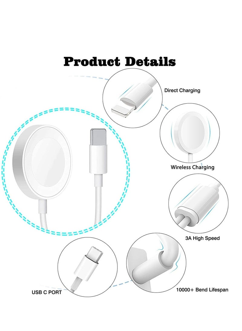 USB C Charger for Apple Watch, 20W PD Fast Wall Charger Power Adapter with 2-in-1 iWatch Magnetic Charging Cable Compatible with Apple Watch Series 8/7/6/SE/5/4/3/2, iPhone 14/13/12/11/Pro/Max/Xs/XR/8