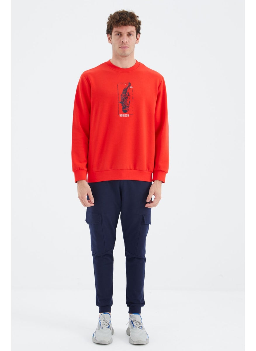 Fiesta O Neck Print Detailed Comfortable Fit Men's Sweatshirt - 88283