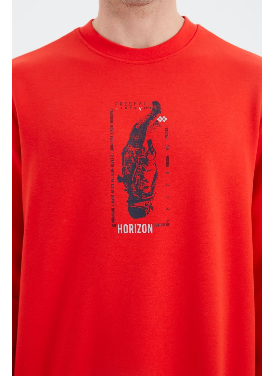 Fiesta O Neck Print Detailed Comfortable Fit Men's Sweatshirt - 88283