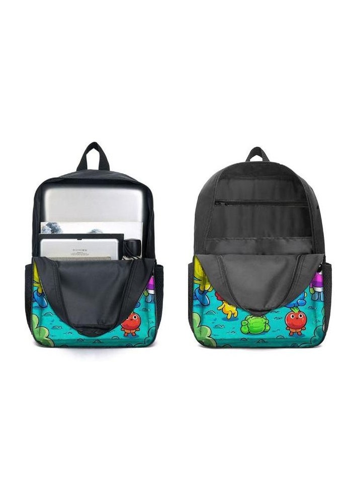 Cartoon three-piece schoolbag with zipper - 398