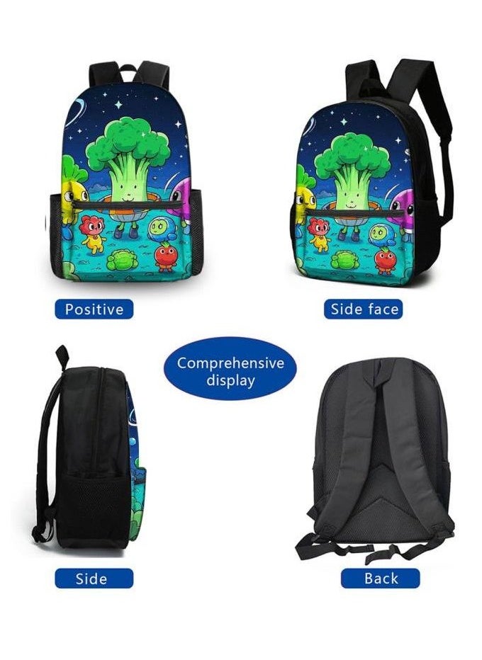 Cartoon three-piece schoolbag with zipper - 398