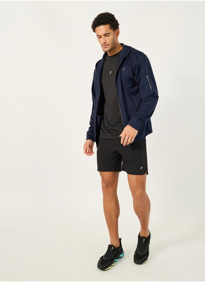 Hooded Training Jacket with Sleeve Zipper Detail