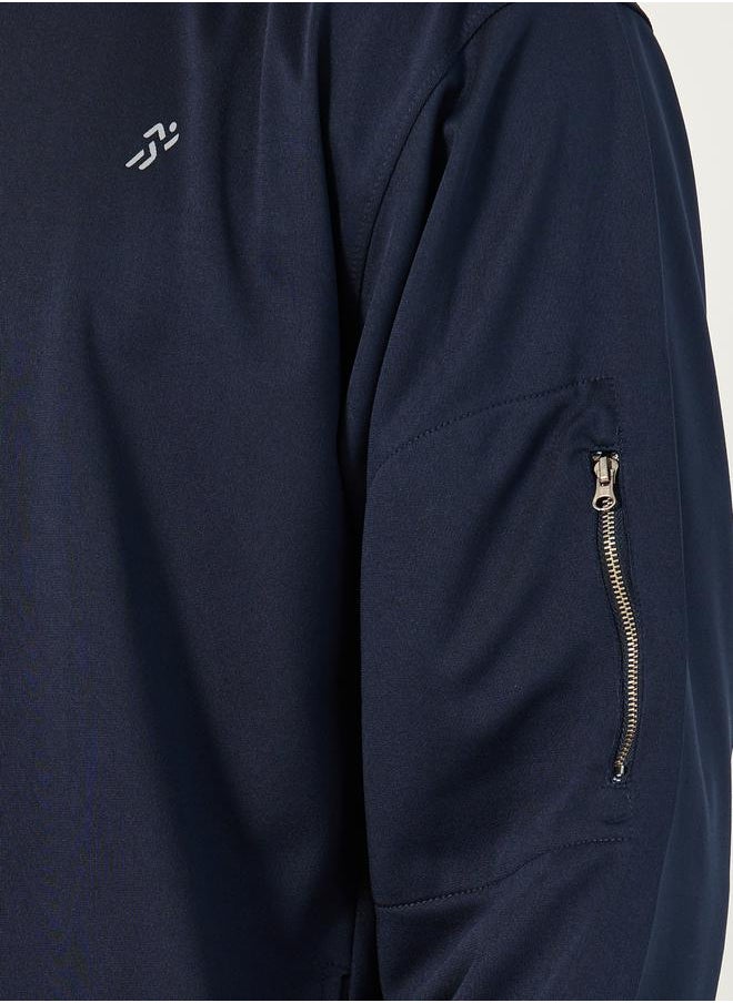 Hooded Training Jacket with Sleeve Zipper Detail