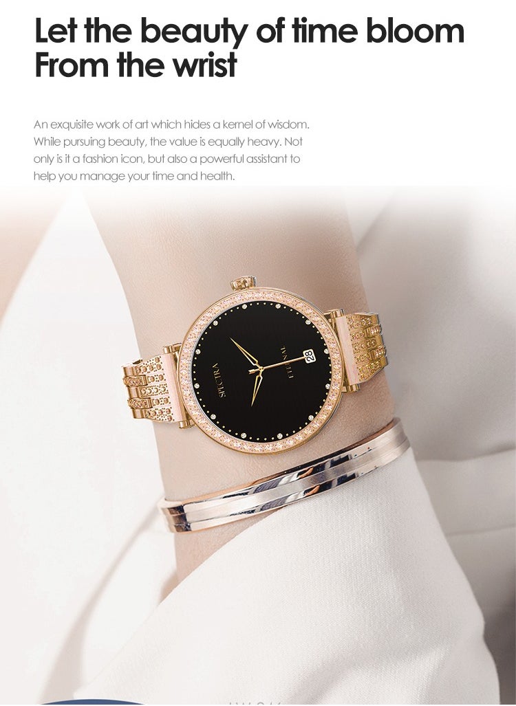 LENYES LW-246 Queen Smart Watch For Women With AMOLED Always On Display Bluetooth Calling Waterproof Fitness Watches For Android iOS Gold