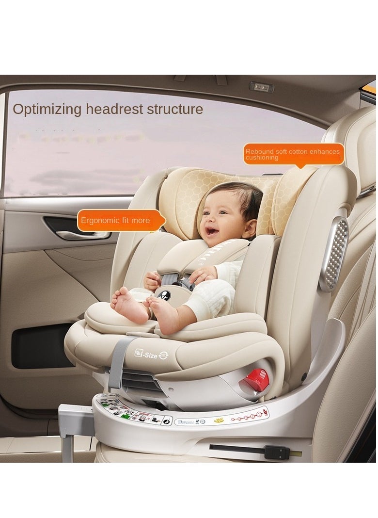 German DWARFOO Portable Car Seat for Babies & Children Aged 0 - 12, with 5 - Point Harness & Foldable Support Leg, Ideal for In - car Use- White