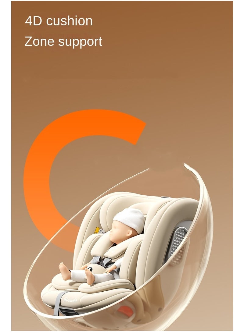 German DWARFOO Portable Car Seat for Babies & Children Aged 0 - 12, with 5 - Point Harness & Foldable Support Leg, Ideal for In - car Use- White