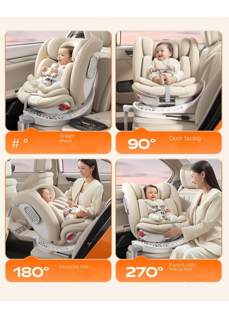 German DWARFOO Portable Car Seat for Babies & Children Aged 0 - 12, with 5 - Point Harness & Foldable Support Leg, Ideal for In - car Use- White