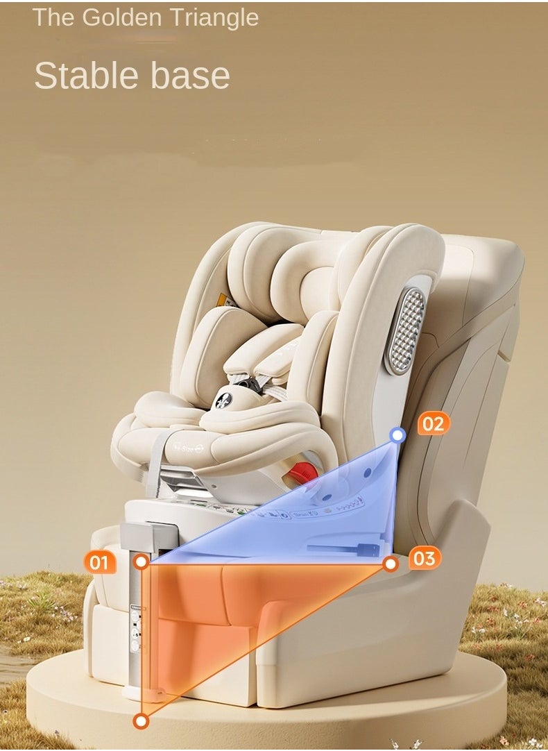 German DWARFOO Portable Car Seat for Babies & Children Aged 0 - 12, with 5 - Point Harness & Foldable Support Leg, Ideal for In - car Use- White