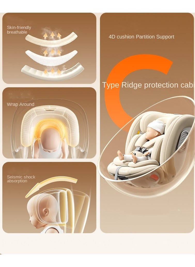 German DWARFOO Portable Car Seat for Babies & Children Aged 0 - 12, with 5 - Point Harness & Foldable Support Leg, Ideal for In - car Use- White