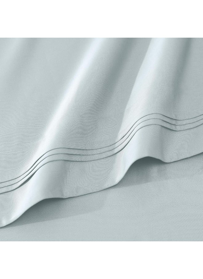 SUPERIOR Egyptian Cotton 1000 Thread Count Extra Deep Pocket Sheet Set, Includes 1 Fully Elasticized Fitted Sheet, 1 Flat Sheet, 2 Pillowcases, Bedding Essentials Decor, California King, Baby Blue