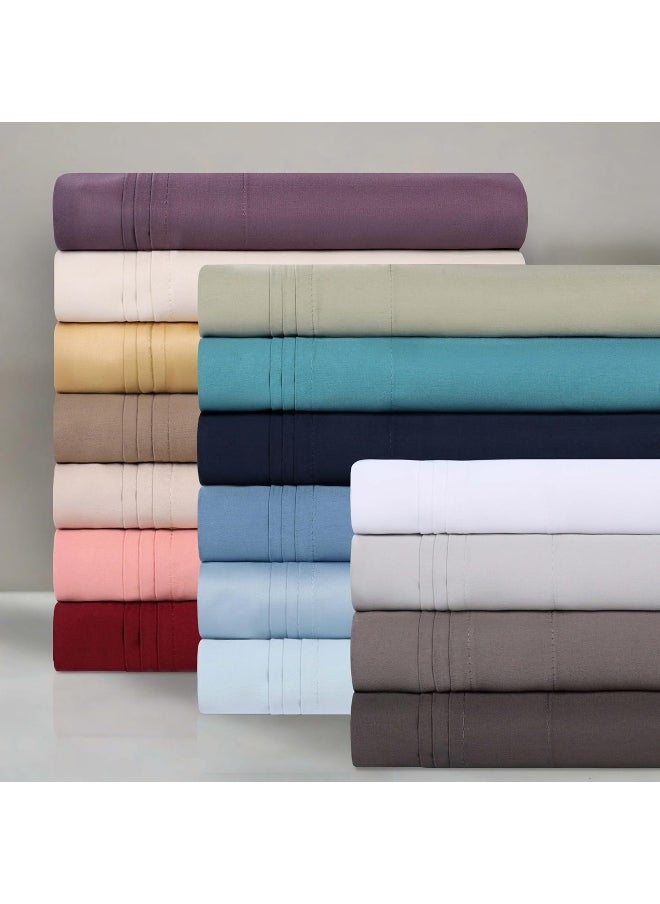 SUPERIOR Egyptian Cotton 1000 Thread Count Extra Deep Pocket Sheet Set, Includes 1 Fully Elasticized Fitted Sheet, 1 Flat Sheet, 2 Pillowcases, Bedding Essentials Decor, California King, Baby Blue