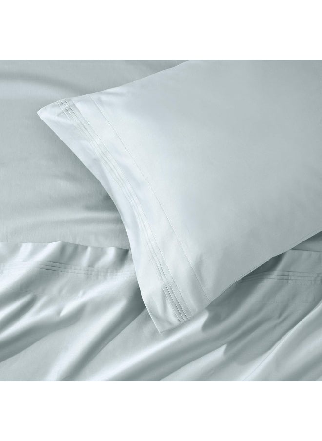 SUPERIOR Egyptian Cotton 1000 Thread Count Extra Deep Pocket Sheet Set, Includes 1 Fully Elasticized Fitted Sheet, 1 Flat Sheet, 2 Pillowcases, Bedding Essentials Decor, California King, Baby Blue