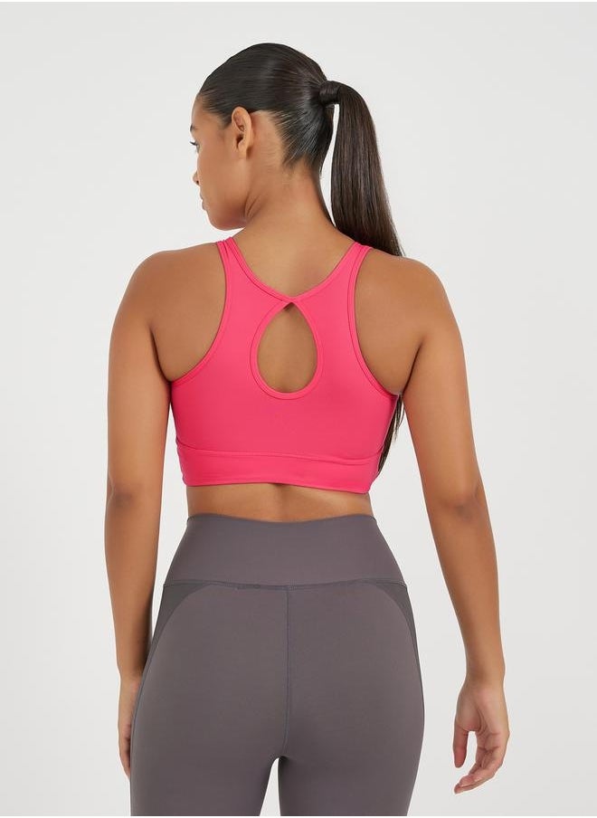 Back Cut Out Detail Medium Impact Sports Bra