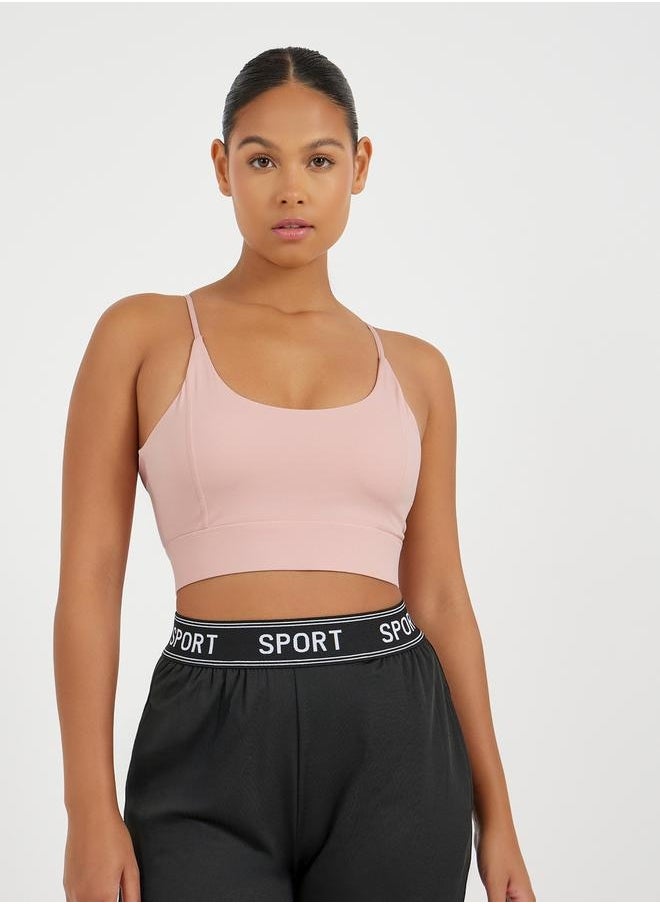 V Strap Back Cut Out Medium Impact Sports Bra