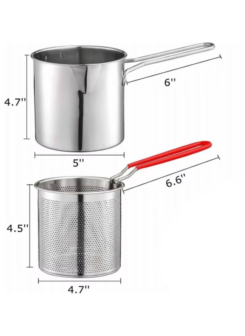 Deep Frying Pot Kitchen Fryer With Strainer Stainless Steel Tempura Fryer Pan Fry Pot Chicken Fried Chicken Cooking Tools