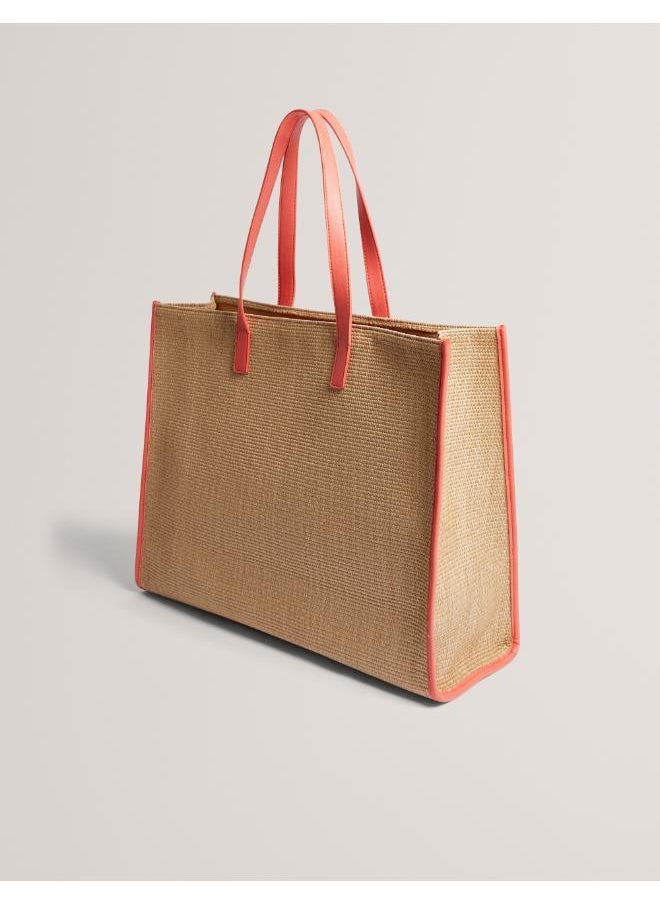 Floraff Floral Applique  Raffia Icon Bag
