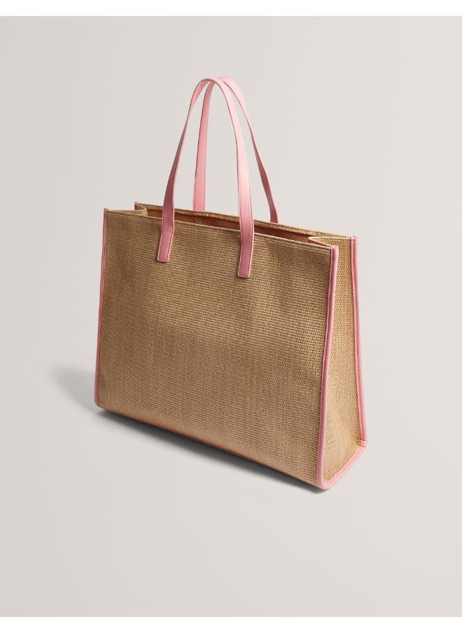 Floraff Floral Applique  Raffia Icon Bag