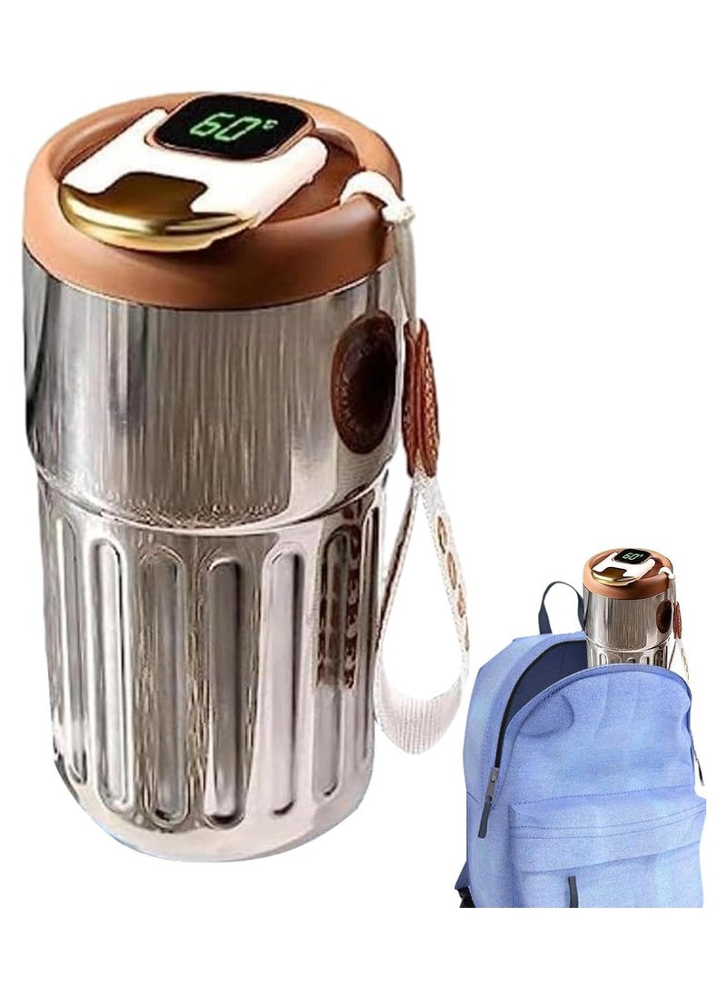 Smart Vacuum Flask, Digital LED Temperature Smart Coffee Mug, 450ml Portable Vacuum Insulated Travel Mug, Water Bottle Spill Proof for Home Car Travel