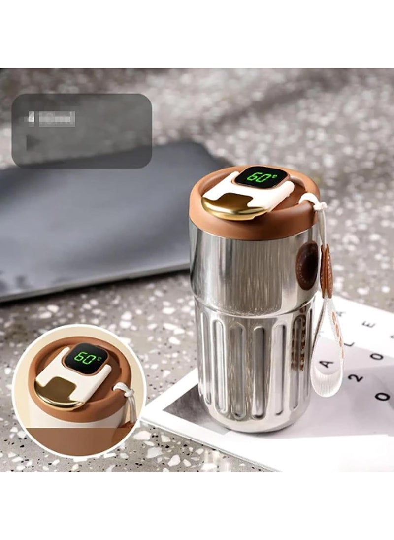 Smart Vacuum Flask, Digital LED Temperature Smart Coffee Mug, 450ml Portable Vacuum Insulated Travel Mug, Water Bottle Spill Proof for Home Car Travel