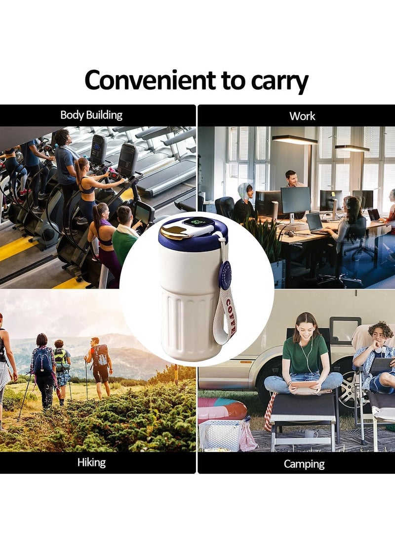 Smart Vacuum Flask, Digital LED Temperature Smart Coffee Mug, 450ml Portable Vacuum Insulated Travel Mug, Water Bottle Spill Proof for Home Car Travel
