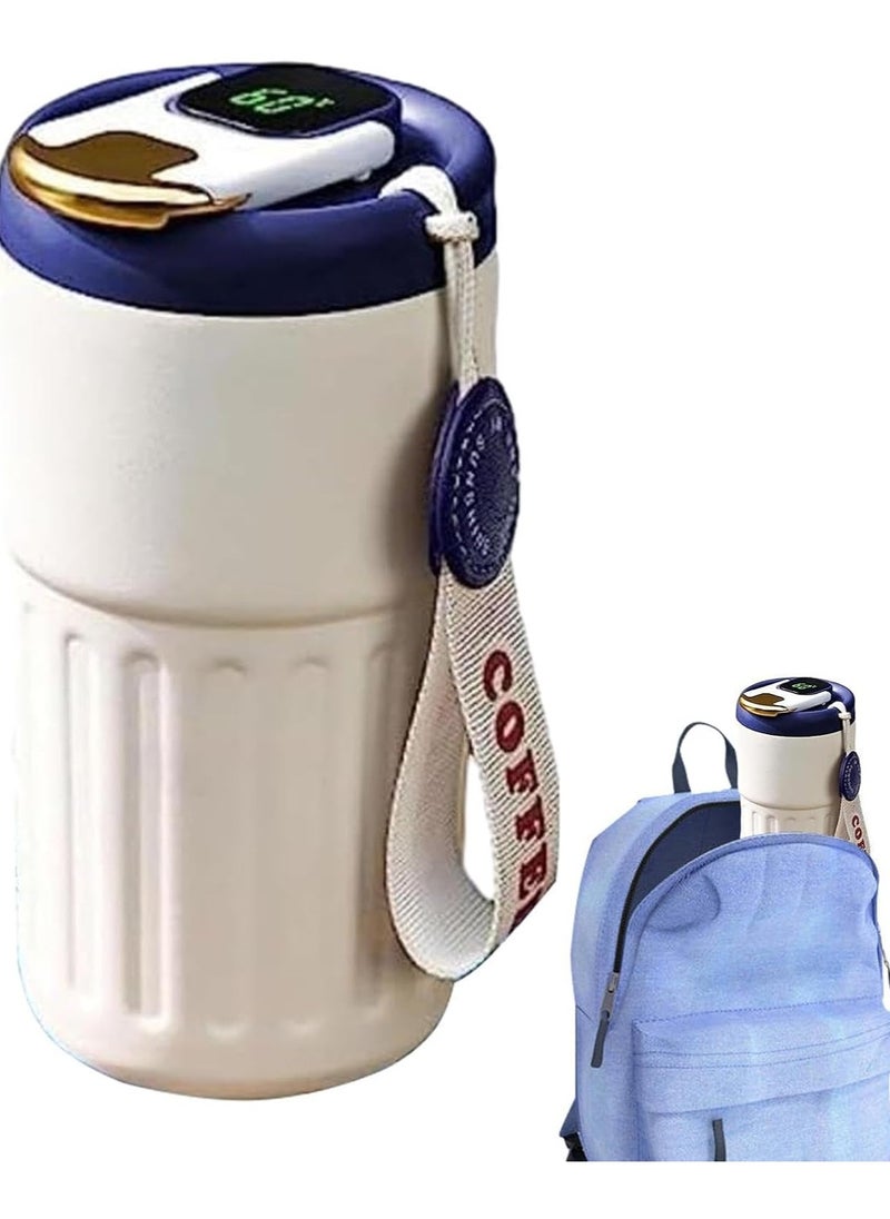 Smart Vacuum Flask, Digital LED Temperature Smart Coffee Mug, 450ml Portable Vacuum Insulated Travel Mug, Water Bottle Spill Proof for Home Car Travel