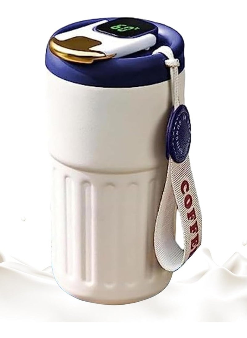 Smart Vacuum Flask, Digital LED Temperature Smart Coffee Mug, 450ml Portable Vacuum Insulated Travel Mug, Water Bottle Spill Proof for Home Car Travel