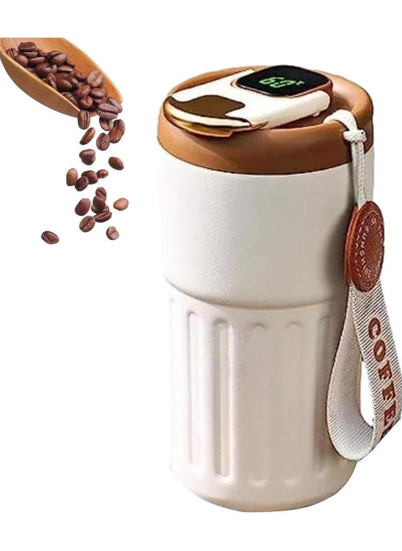 Smart Vacuum Flask, Digital LED Temperature Smart Coffee Mug, 450ml Portable Vacuum Insulated Travel Mug, Water Bottle Spill Proof for Home Car Travel