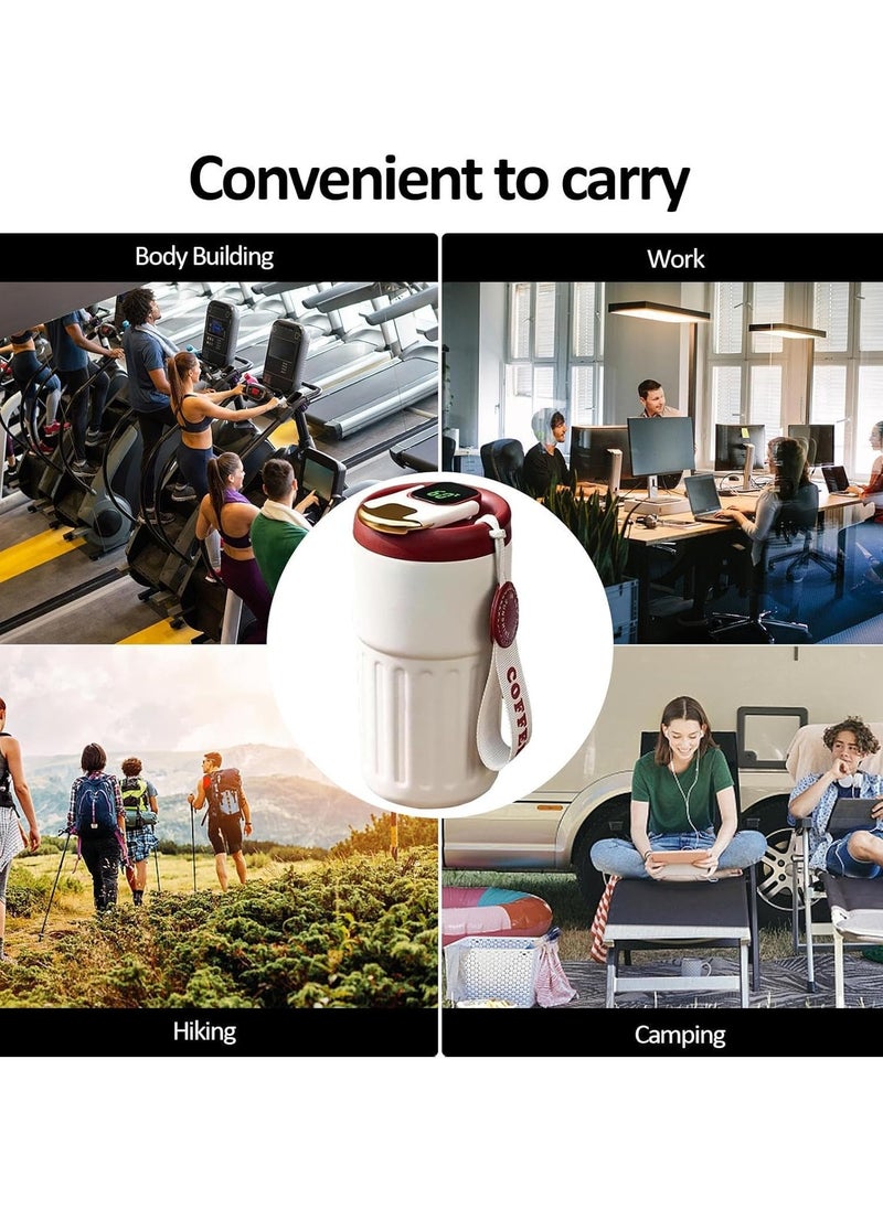 Smart Vacuum Flask, Digital LED Temperature Smart Coffee Mug, 450ml Portable Vacuum Insulated Travel Mug, Water Bottle Spill Proof for Home Car Travel