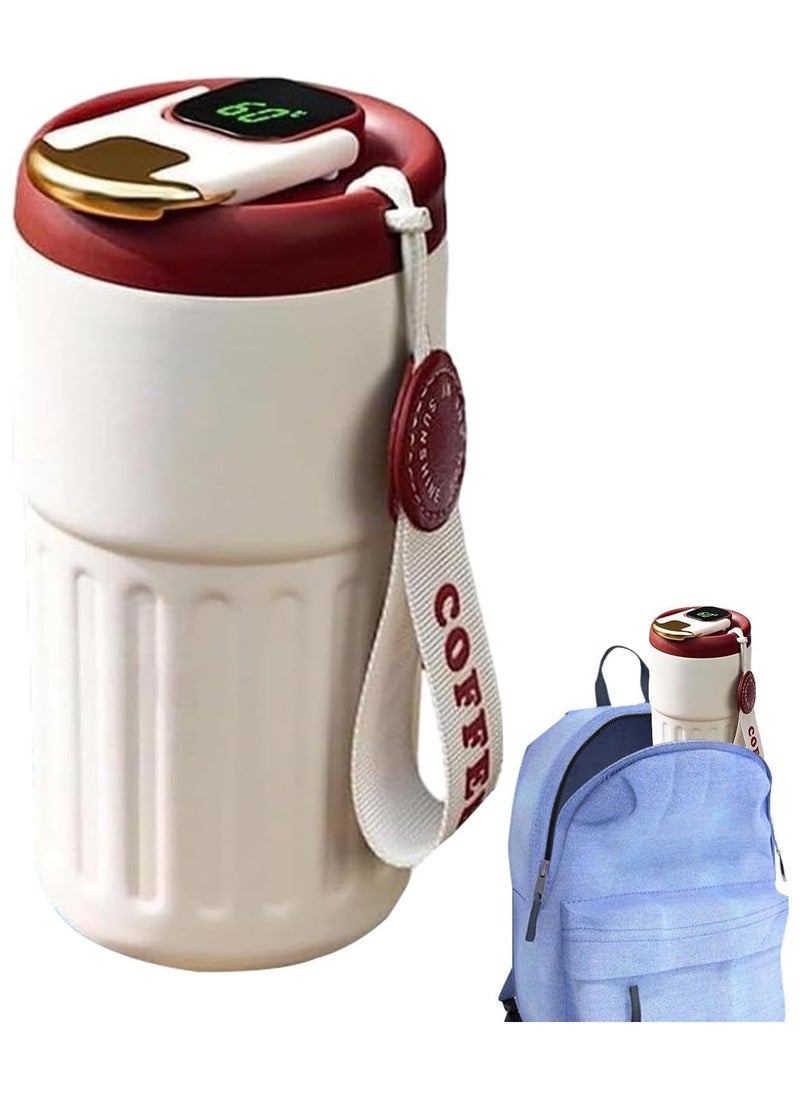 Smart Vacuum Flask, Digital LED Temperature Smart Coffee Mug, 450ml Portable Vacuum Insulated Travel Mug, Water Bottle Spill Proof for Home Car Travel