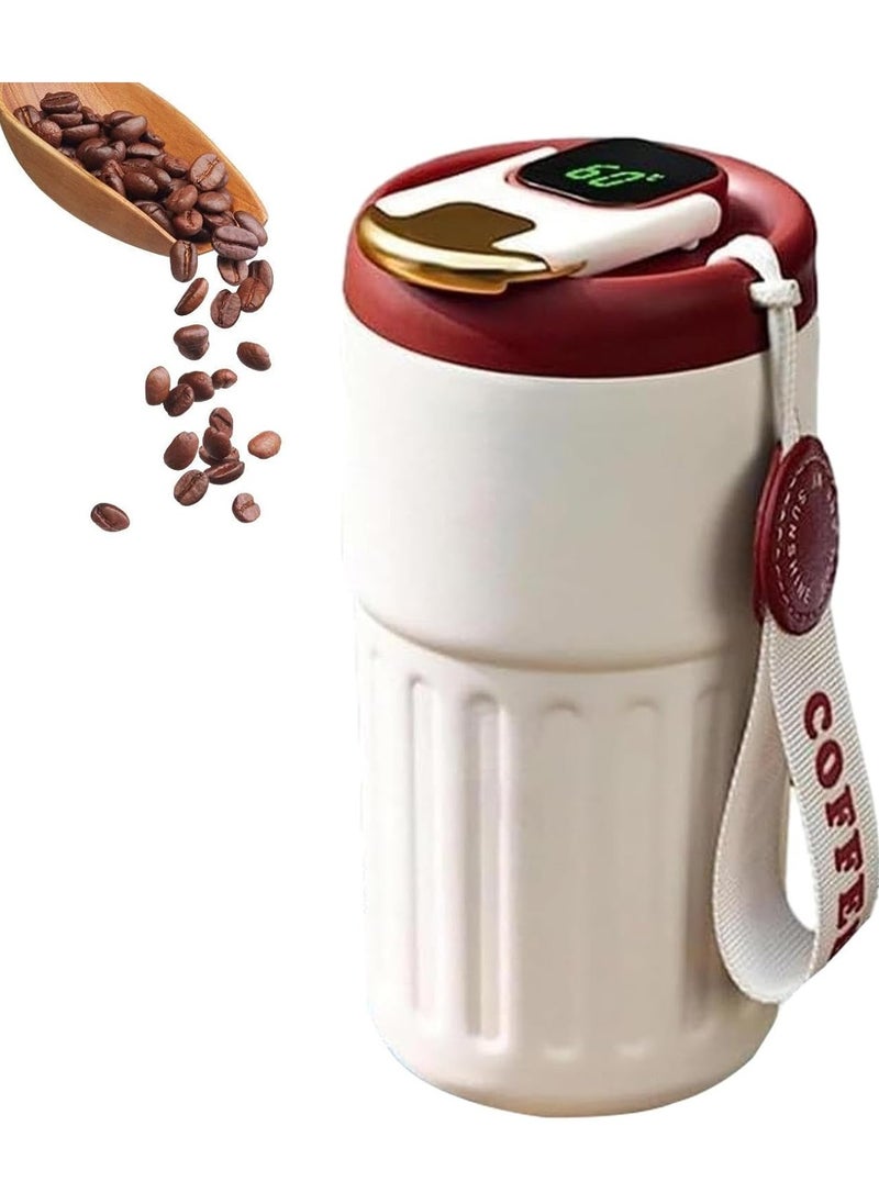 Smart Vacuum Flask, Digital LED Temperature Smart Coffee Mug, 450ml Portable Vacuum Insulated Travel Mug, Water Bottle Spill Proof for Home Car Travel