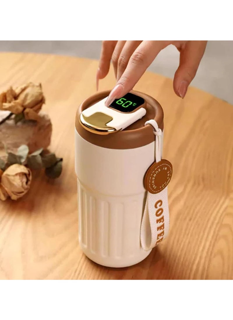 Smart Vacuum Flask, Digital LED Temperature Smart Coffee Mug, 450ml Portable Vacuum Insulated Travel Mug, Water Bottle Spill Proof for Home Car Travel