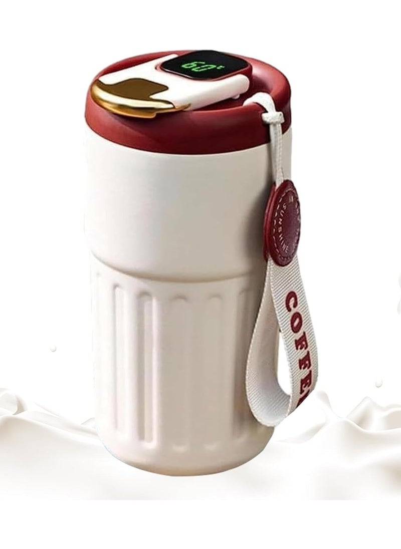 Smart Vacuum Flask, Digital LED Temperature Smart Coffee Mug, 450ml Portable Vacuum Insulated Travel Mug, Water Bottle Spill Proof for Home Car Travel