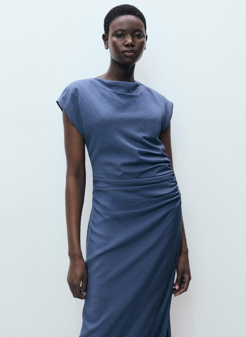 Draped Straight Dress