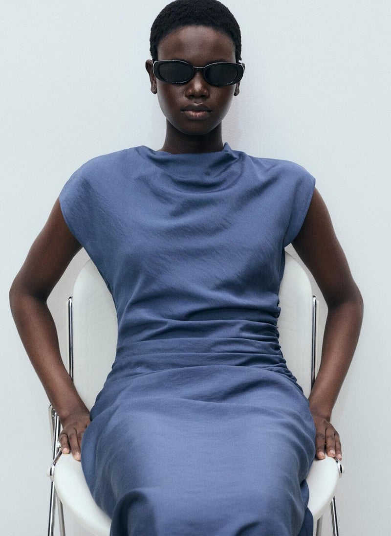 Draped Straight Dress