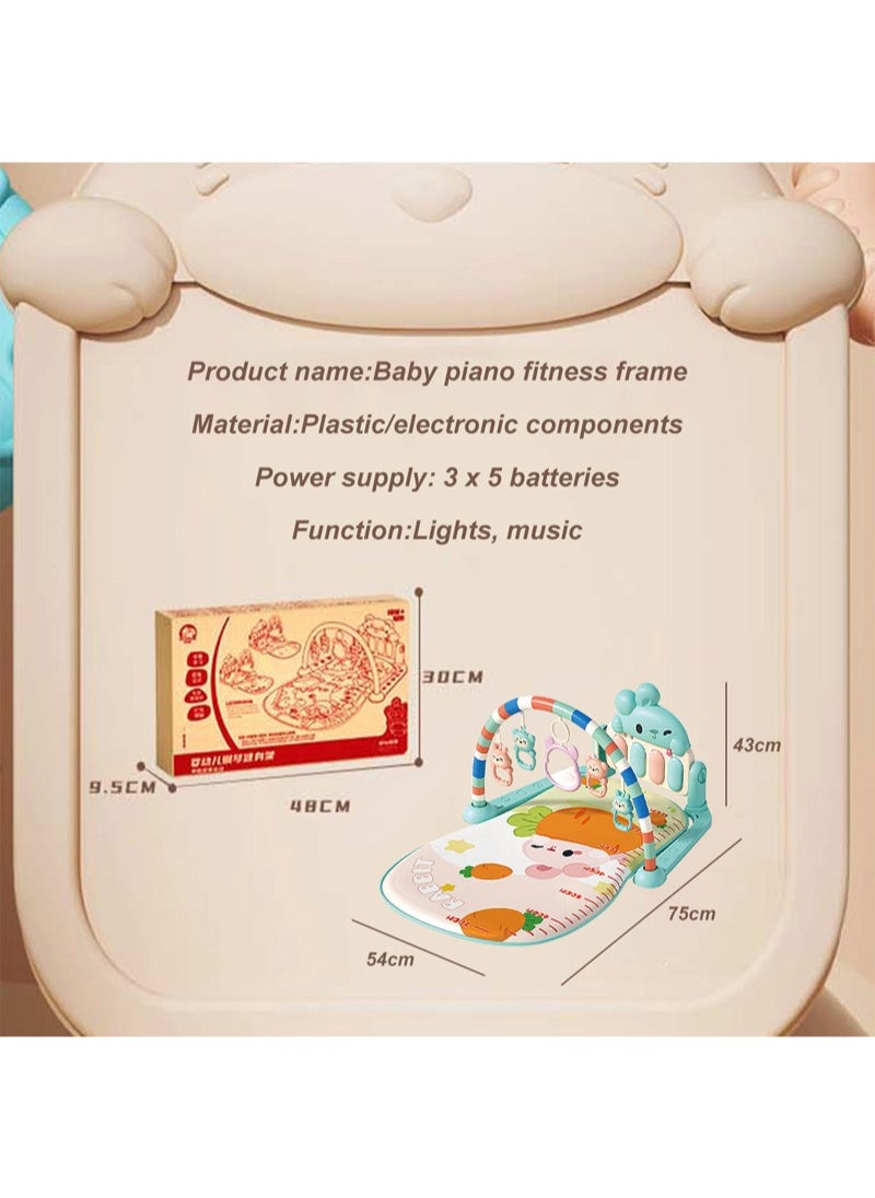 Baby Gyms Play Mats Musical Activity Center Baby Piano Gym Mat Tummy Time Padded Mat for Newborn Toddler Infants