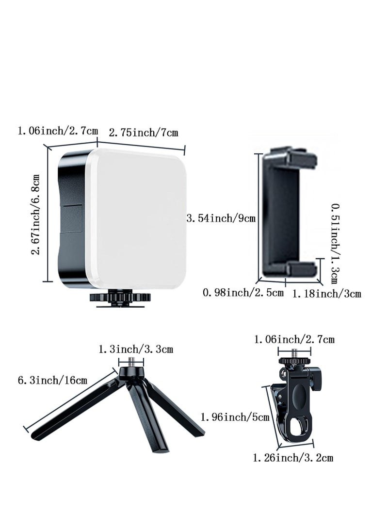 Rectangle Selfie Light with Tripod Stand, LED Light Phone Tripod Portable Phone Holder for iPhone Android Laptop Tablet Video Conference Lighting YouTube Makeup TIK Tok Live Stream