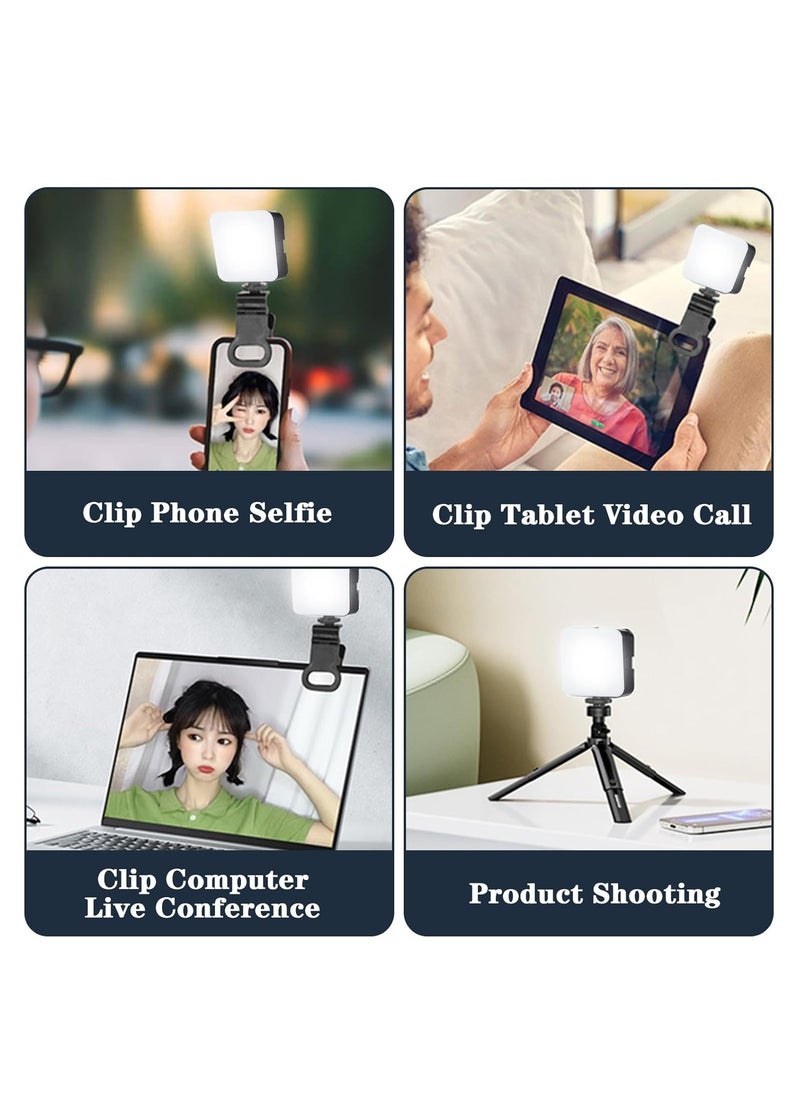 Rectangle Selfie Light with Tripod Stand, LED Light Phone Tripod Portable Phone Holder for iPhone Android Laptop Tablet Video Conference Lighting YouTube Makeup TIK Tok Live Stream