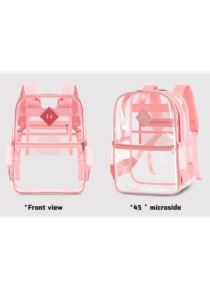 PVC Transparent Backpack Waterproof Large Capacity Senior Male and Female Student Backpack 34*43*15CM
