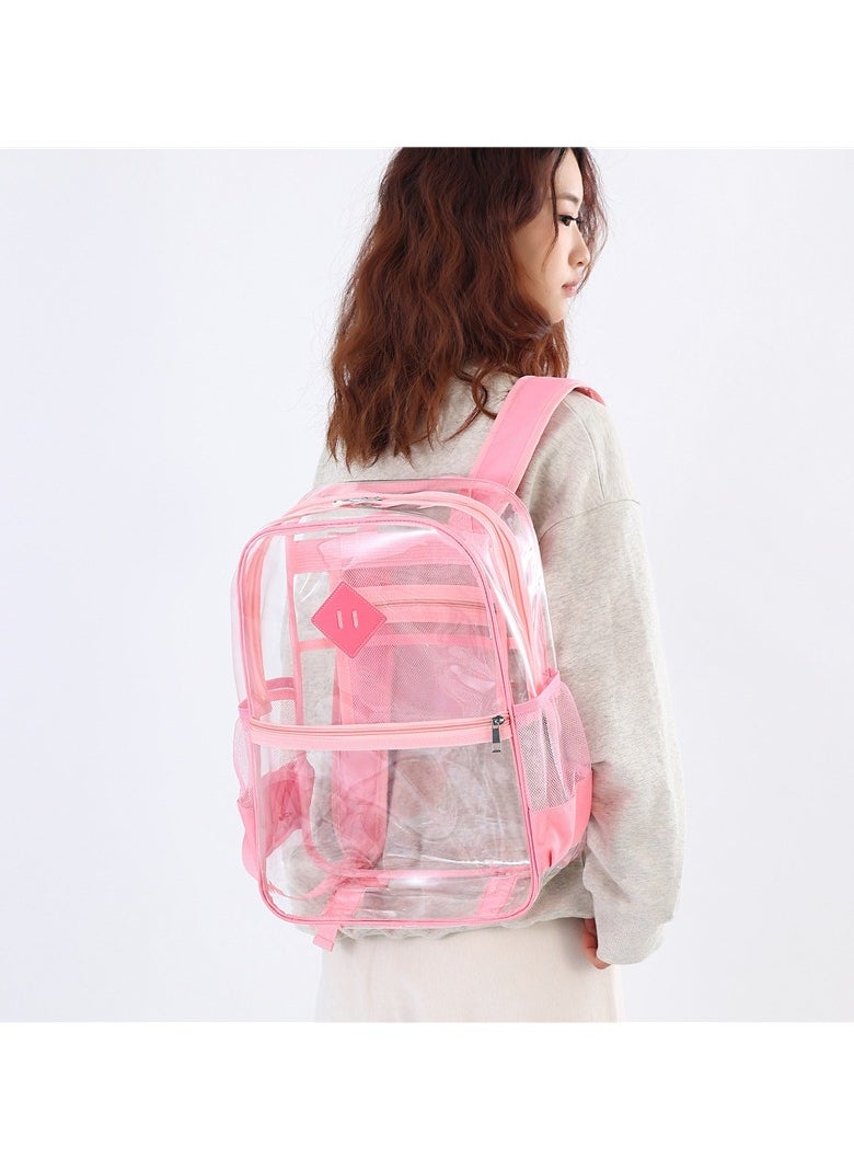 PVC Transparent Backpack Waterproof Large Capacity Senior Male and Female Student Backpack 34*43*15CM