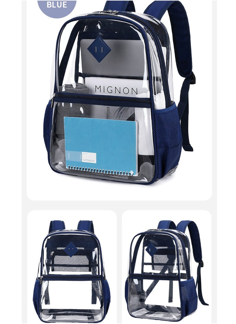 PVC Transparent Backpack Waterproof Large Capacity Senior Male and Female Student Backpack 34*43*15CM