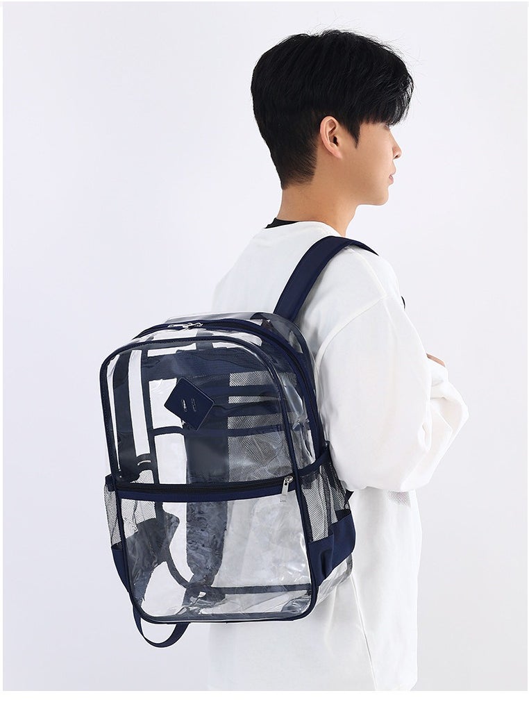 PVC Transparent Backpack Waterproof Large Capacity Senior Male and Female Student Backpack 34*43*15CM