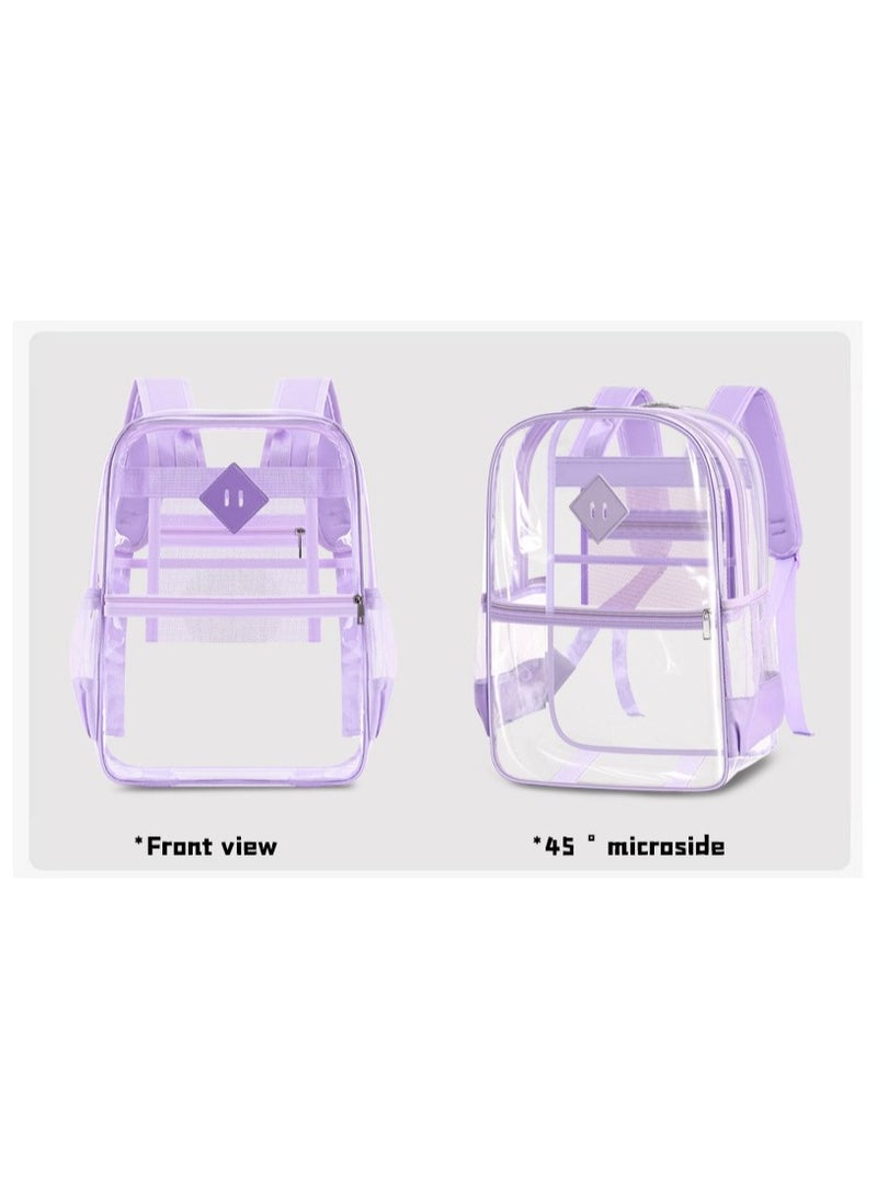 PVC Transparent Backpack Waterproof Large Capacity Senior Male and Female Student Backpack 34*43*15CM